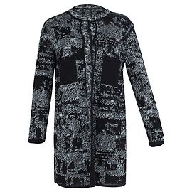 Abrigo midi de punto Missoni en algodón azul y negro