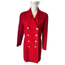 Cappotto Chanel in lana rosso Taglia 38