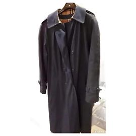 Trench Burberry Azul Marinho Algodão