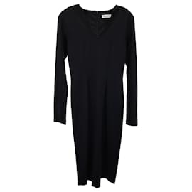 Jil Sander VESTIDO A MEDIDA DE MANGA LARGA EN VISCOSA NEGRO