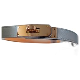 Hermès Kelly Gürtel weiß Leder