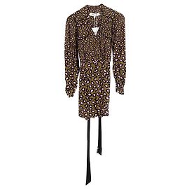 Mono corto de viscosa multicolor con estampado de leopardo y efecto cruzado Ella de Diane Von Furstenberg