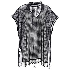 VESTIDO DE PLAYA CON CUENTAS DE GANNI EN POLIÉSTER NEGRO