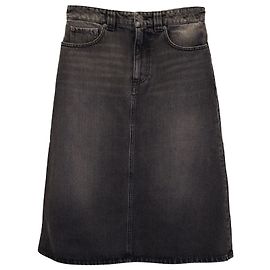 Falda vaquera midi acampanada en algodón gris oscuro de Balenciaga