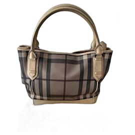 borsa tote media burberry fumè check sku 45136