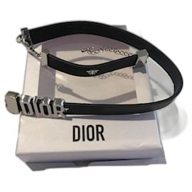 Christian Dior Bienenarmband aus schwarzem Leder