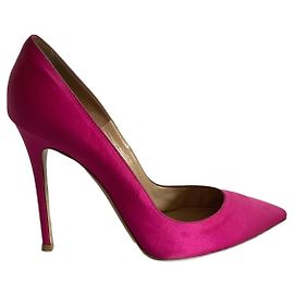 Décolleté Gianvito Rossi in raso rosa fucsia 40