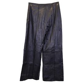 Oscar De La Renta Hose mit geradem Bein aus schwarzem Leder