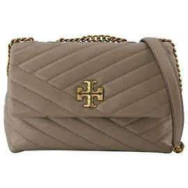 Borsa Piccola Kira Chevron - Tory Burch - Pelle - Grigio