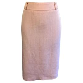 Marella by Max Mara Strukturierter, babyrosa Leinen-Bleistiftrock UK 10 US 6 EU 38