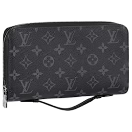 Louis Vuitton Zippy XL Monogram Eclipse Grey Cloth Wallet