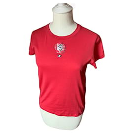 Chanel Camellias T-Shirt aus Baumwolle Rosa