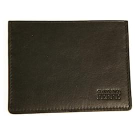 Gianfranco Ferré Gianfranco Ferre Black Leather New Unisex Men Card Case Holder Pocket Wallet