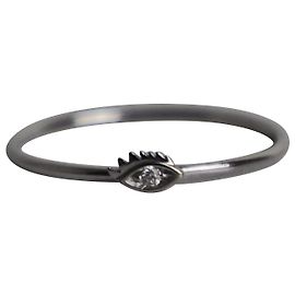 Anillo Ojo Delfina Delettrez en Metal Oro Blanco