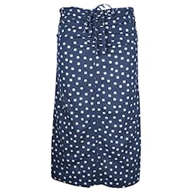 alla.P.C. Gonna Midi a Pois in Cotone Blu - Apc