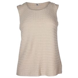 Giorgio Armani Armani Knitted Sleeveless Top in Beige Viscose