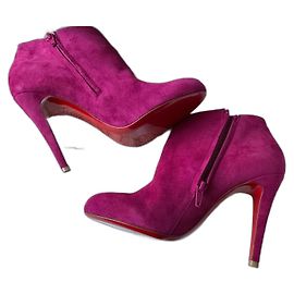 Christian Louboutin Belle Stiefeletten Fuchsia Wildleder