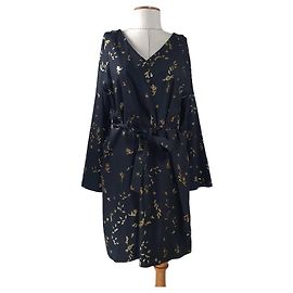Autre Marque Vestido Stine Goya Selma Wild Flowers Negro Oro