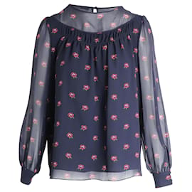 Blusa Vilshenko en seda con estampado floral