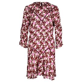 Vestido Mini de Mujer Anna Sui con Estampado Floral y Encaje en Efecto Seda Multicolor