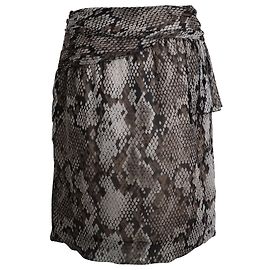 Moschino Cheap And Chic Falda con estampado de serpiente en seda con estampado animal