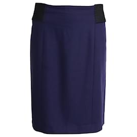 Alberta Ferretti Falda hasta la rodilla en lana violeta