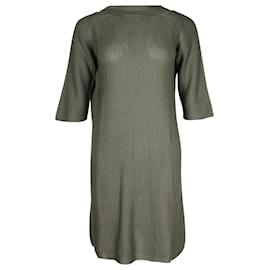 Hermès Vestido hasta la rodilla de túnica de punto Hermes en seda verde