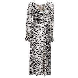 Vestido midi de crepé en viscosa con estampado animal de Reformation Alessi