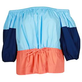 Blusa ombro a ombro Staud Juliet em algodão multicolorido