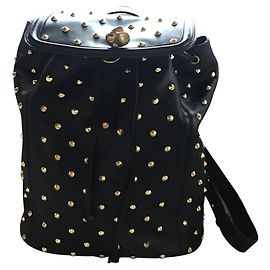 ***Alexander McQueen Lederrucksack mit Vorhängeschloss und Nieten