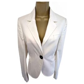 Giacca estiva da donna in cotone bianco Burberry , Blazer Regno Unito 8 US 4 I 36