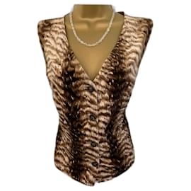 Chaleco de terciopelo con estampado animal Valentino Miss V para mujer IT 44 Reino Unido 12