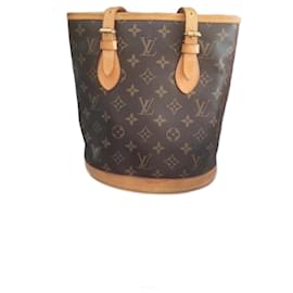 Borsa a secchiello Louis Vuitton Monogram Marrone Scuro Pelle