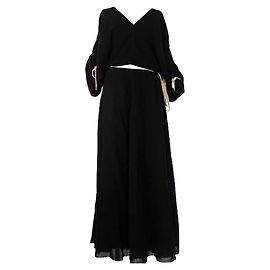 Autre Marque *** Maxi abito con lacci in lana e seta Walk Of Shame