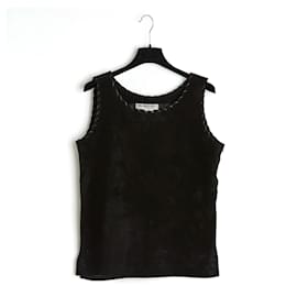 BLACK SUEDE AND LEATHER SEWING FR40 - Yves Saint Laurent