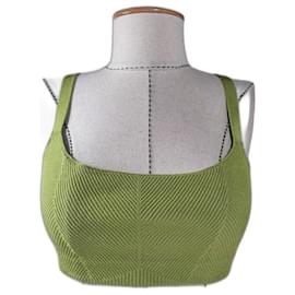 Autre Marque Gauge81 Sujetador Zarza Verde Brillante Punto Acanalado