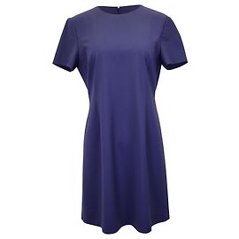 Minivestido Theory de manga curta em lã azul marinho