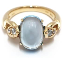 [BVLGARI] Bulgari K18Anello singolo con diamante topazio blu YG 750YG Jewelry Large [Finito] [Usato]