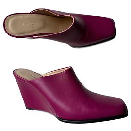 Wandler Gaia Wedge Keilabsatz Mules Rosa Kalbsleder 37