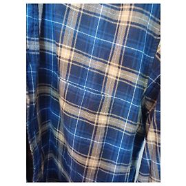 Balenciaga Karohemd Blau Orange Baumwolle