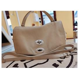 Borsa a mano Zanellato Postina in pelle martellata panna
