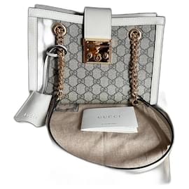 Borsa a mano Gucci Padlock beige in tessuto