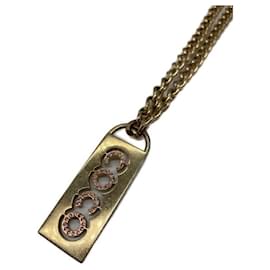 ***Collana CHANEL con placca in cocco con strass - Chanel