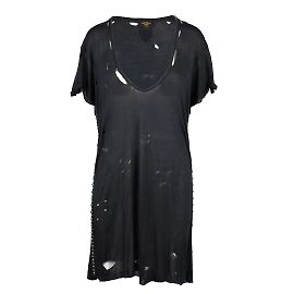 Autre Marque T-shirt lunga con fori della Hollywood Trading Company