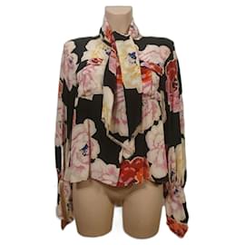 Chanel Super Chanel Seidenbluse Mehrfarbig Gr. 38