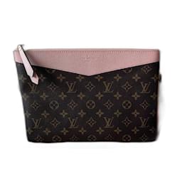 Pochette Louis Vuitton Daily Pouch Marrone in Tela