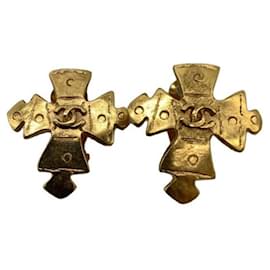 ***CHANEL Vintage Cocomark Kreuz Ohrringe - Chanel