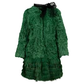 Red Valentino Abrigo de piel verde Valentino