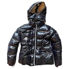 Chaqueta de plumas Moncler S de cuero negro mujer