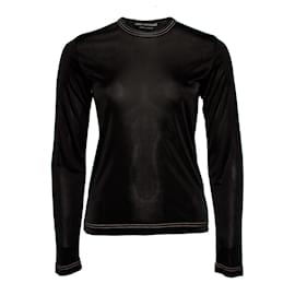 JUNYA WATANABÉ/COMME DES GARCONS, Top negro semitransparente brillante en talla S. - Junya Watanabe